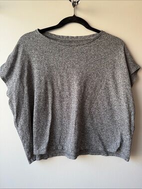 Eileen Fisher Heather Gray Cropped Boxy Top